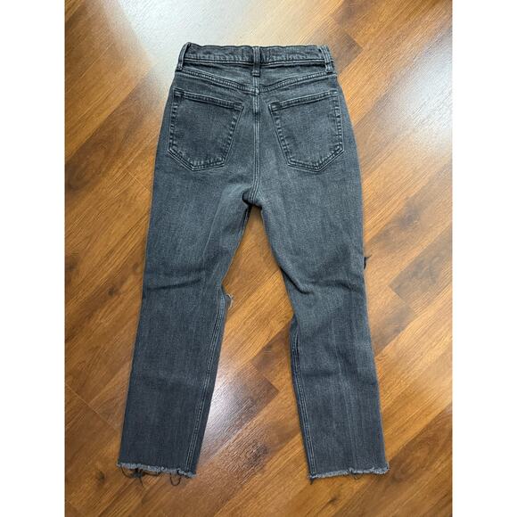 Abercrombie & Fitch Ankle Straight Ultra High Rise Jeans Black Casual Goth 26/2 - Picture 2 of 6